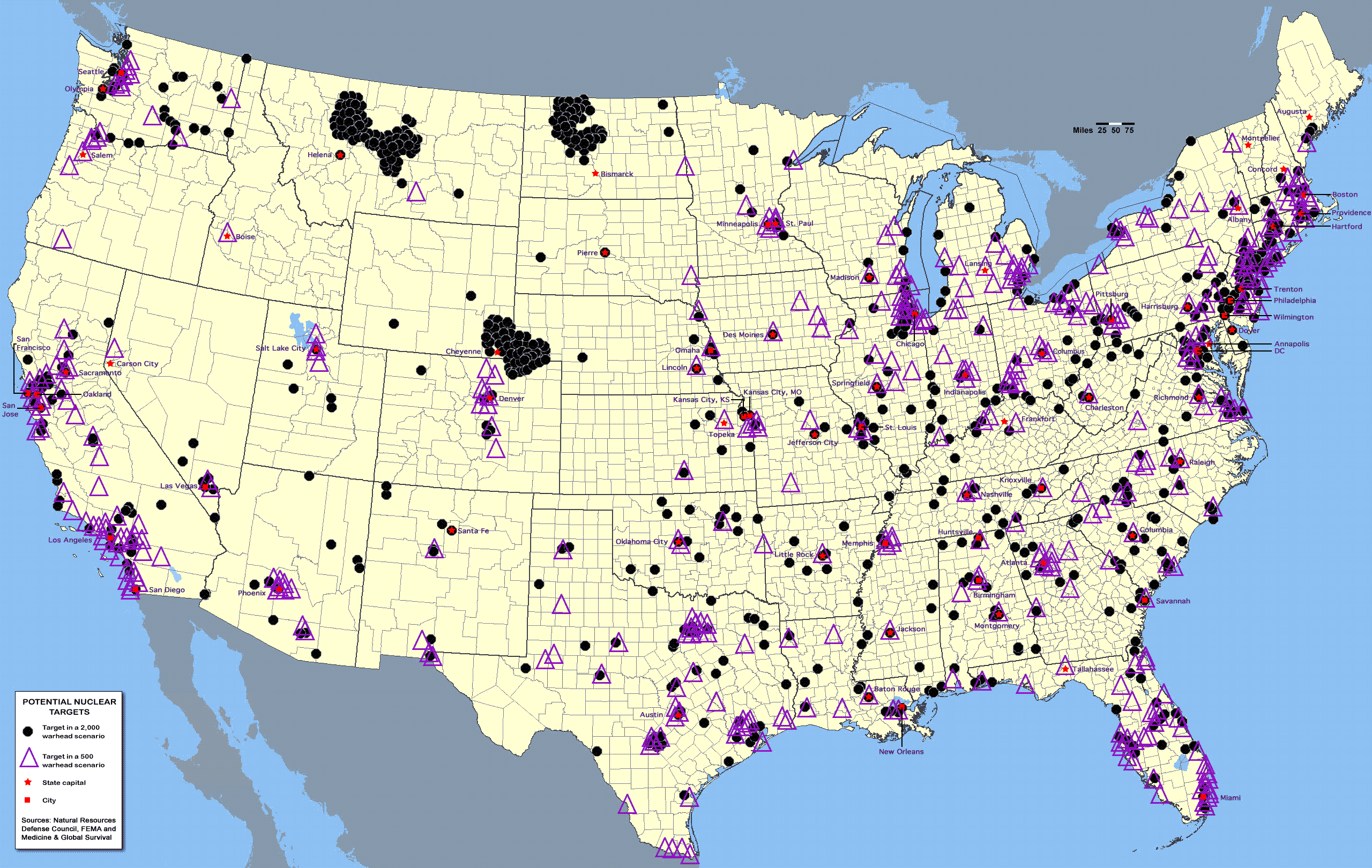 Map Monday, Nuclear Bomb Targets In The US